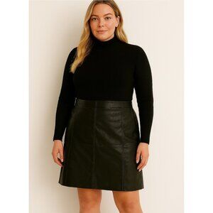 Vintage Leathers Skirt Black Women’s Size 20 Genuine 90s MIDI
